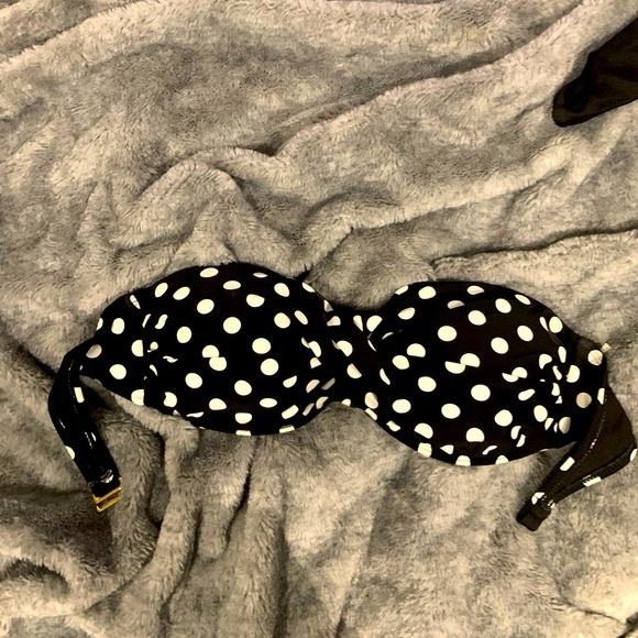 POLKA DOT CLIP ON BANDEAU SWIM TOP - Picture 3 of 3